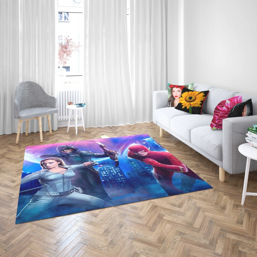 Arrowverse Epic: Crisis and Crossovers Unite Floor Rugs 2