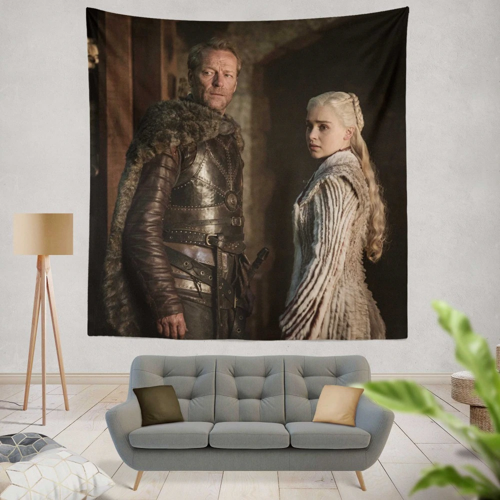 Iain Glen and Emilia Clarke in Game of Thrones Tapestry