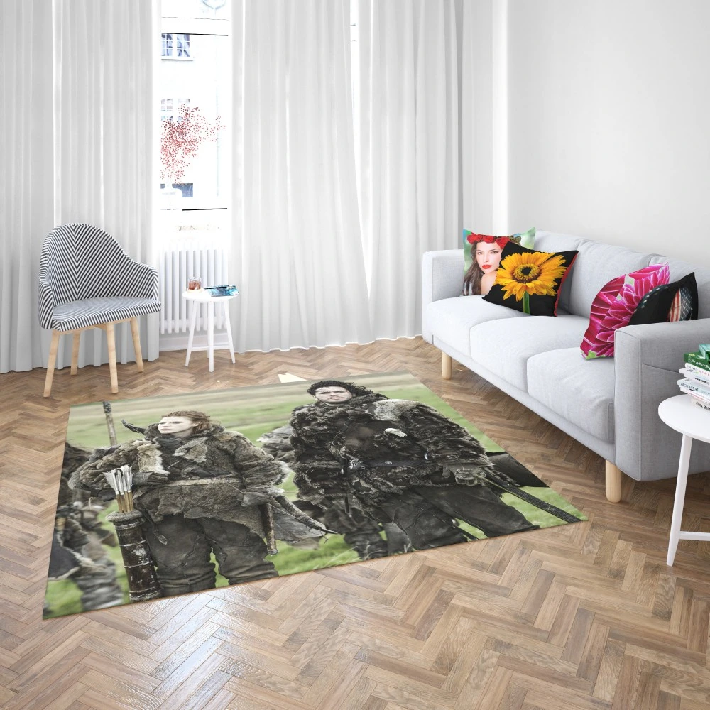 Jon Snow and Ygritte Compelling Tale Floor Rugs 2