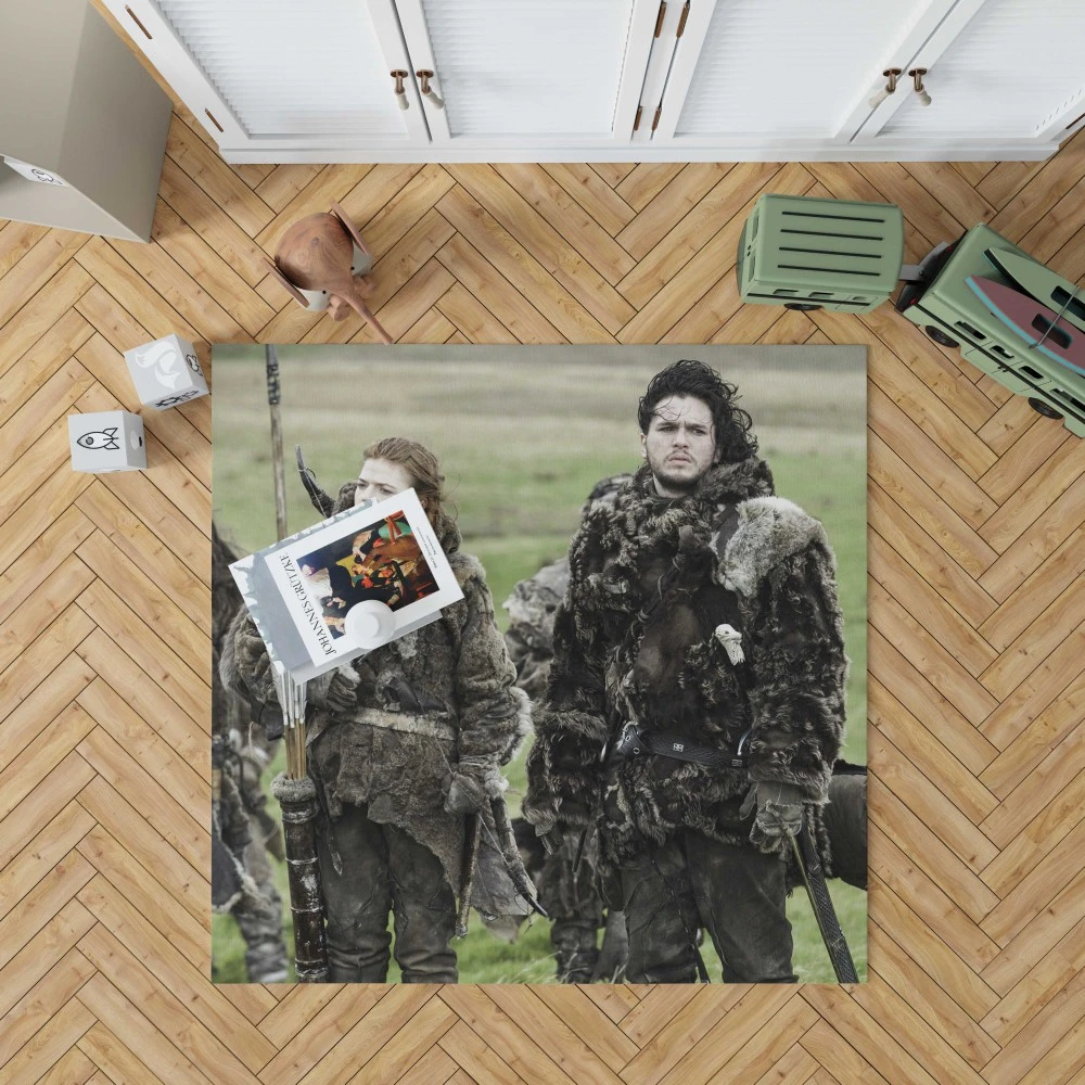 Jon Snow and Ygritte Compelling Tale Floor Rugs