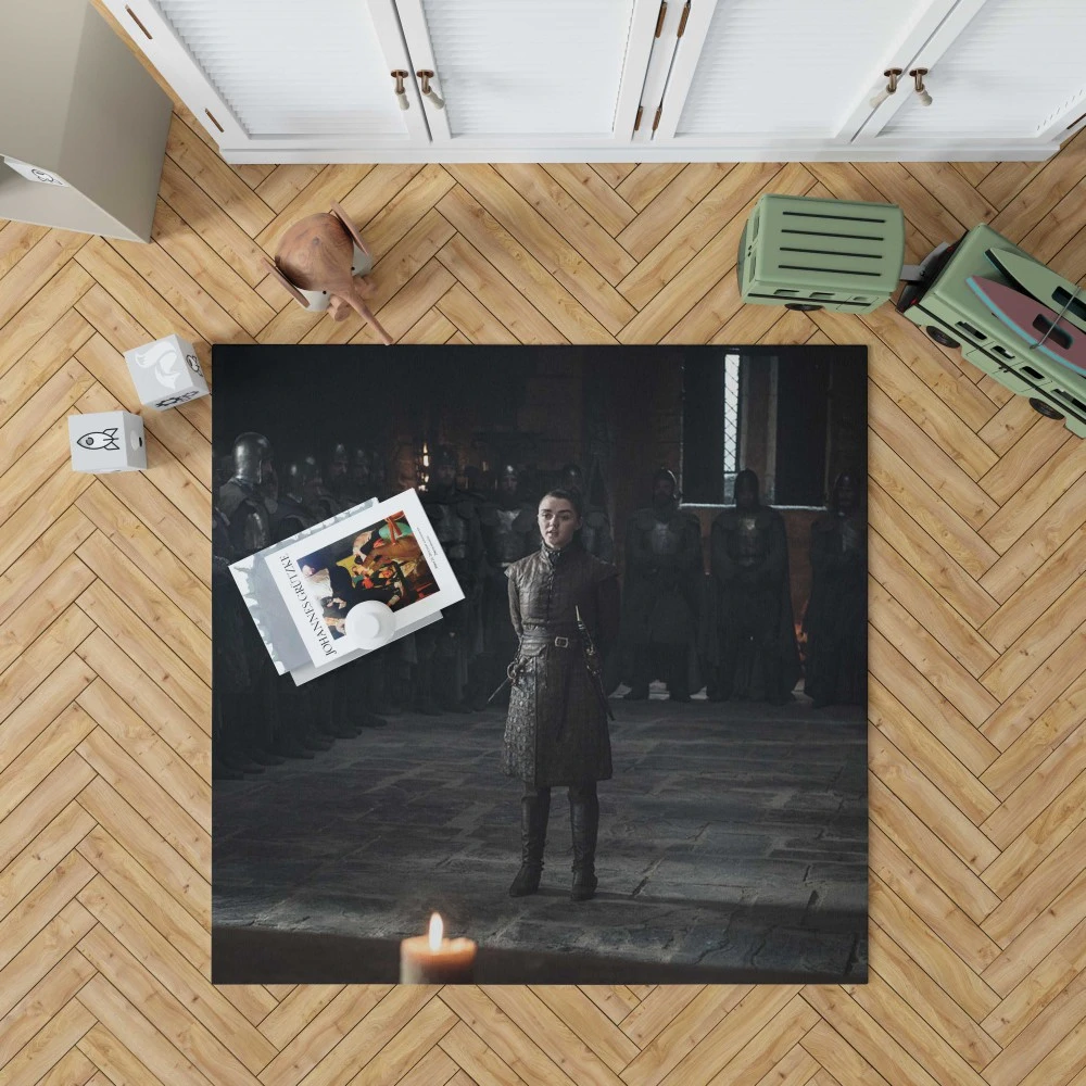 Littlefinger Demise: Arya Stark in Game of Thrones Floor Rugs