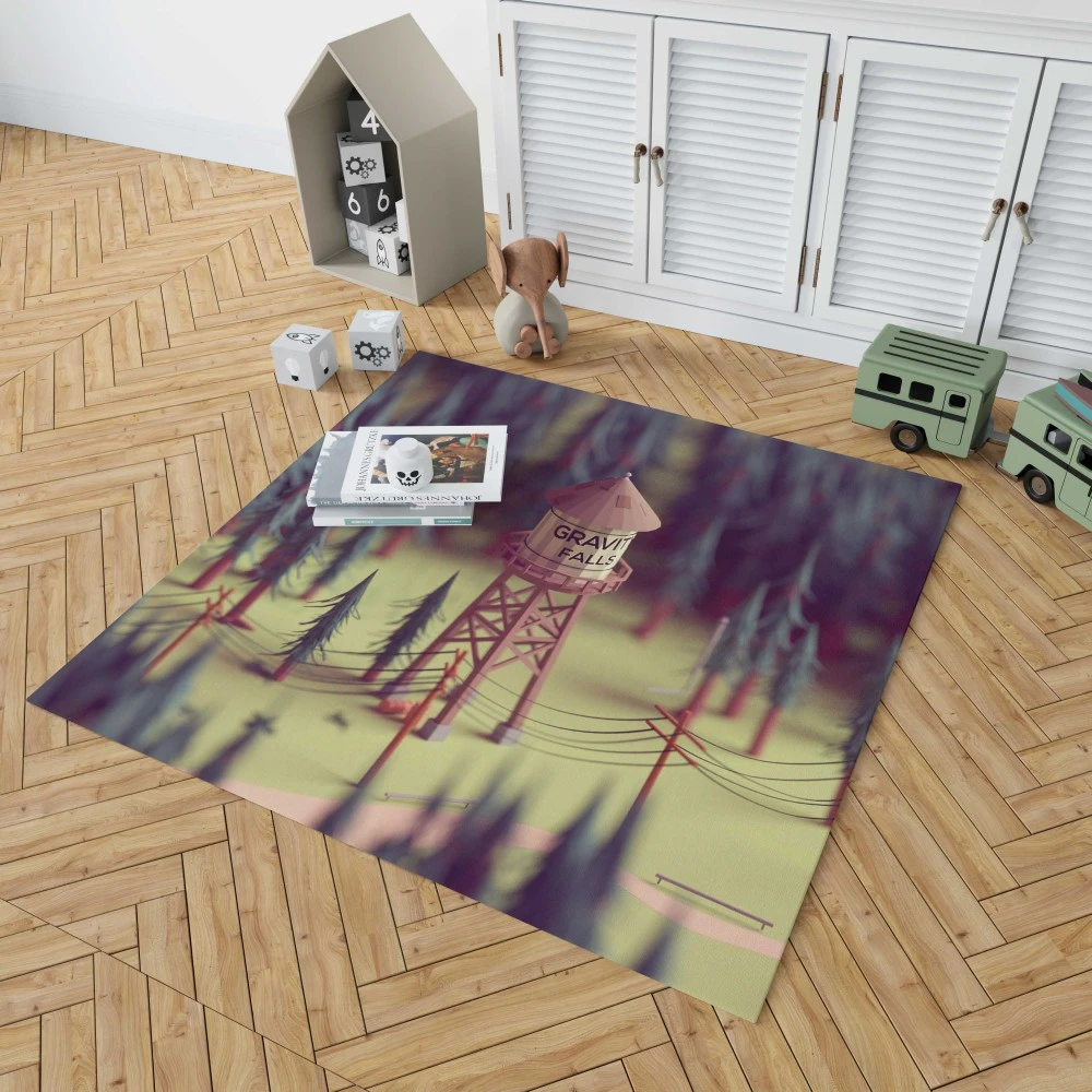 Low-Poly Gravity Falls: Pixelated Adventures Floor Rugs 1