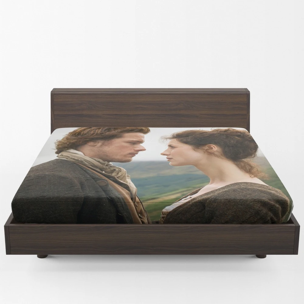 Outlander Time Traveling Romance Fitted Sheet 1