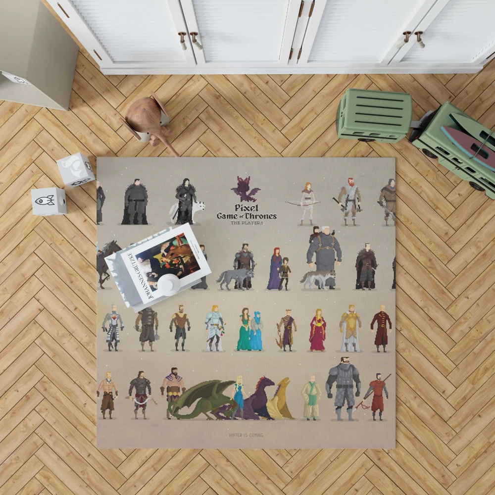 Pixel Art Tribute to Game of Thrones Characters Floor Rugs
