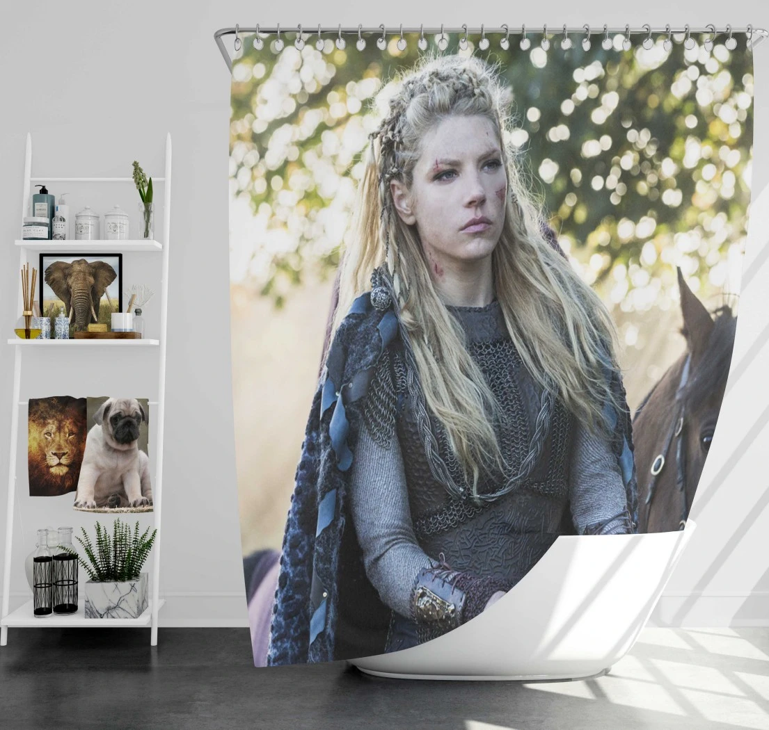 Vikings: Katheryn Winnick Fierce Lagertha Shower Curtain